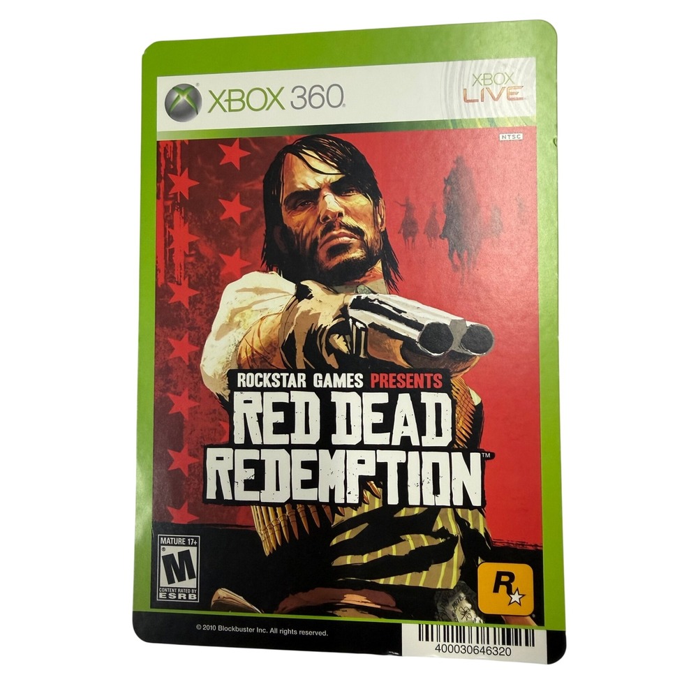 Red Dead Redemption Xbox 360 Rockstar Games Blockbuster Sleeve Backer Card